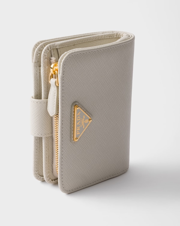 Small Saffiano Leather Wallet - Chalk White Small Saffiano Leather Wallet - Chalk White