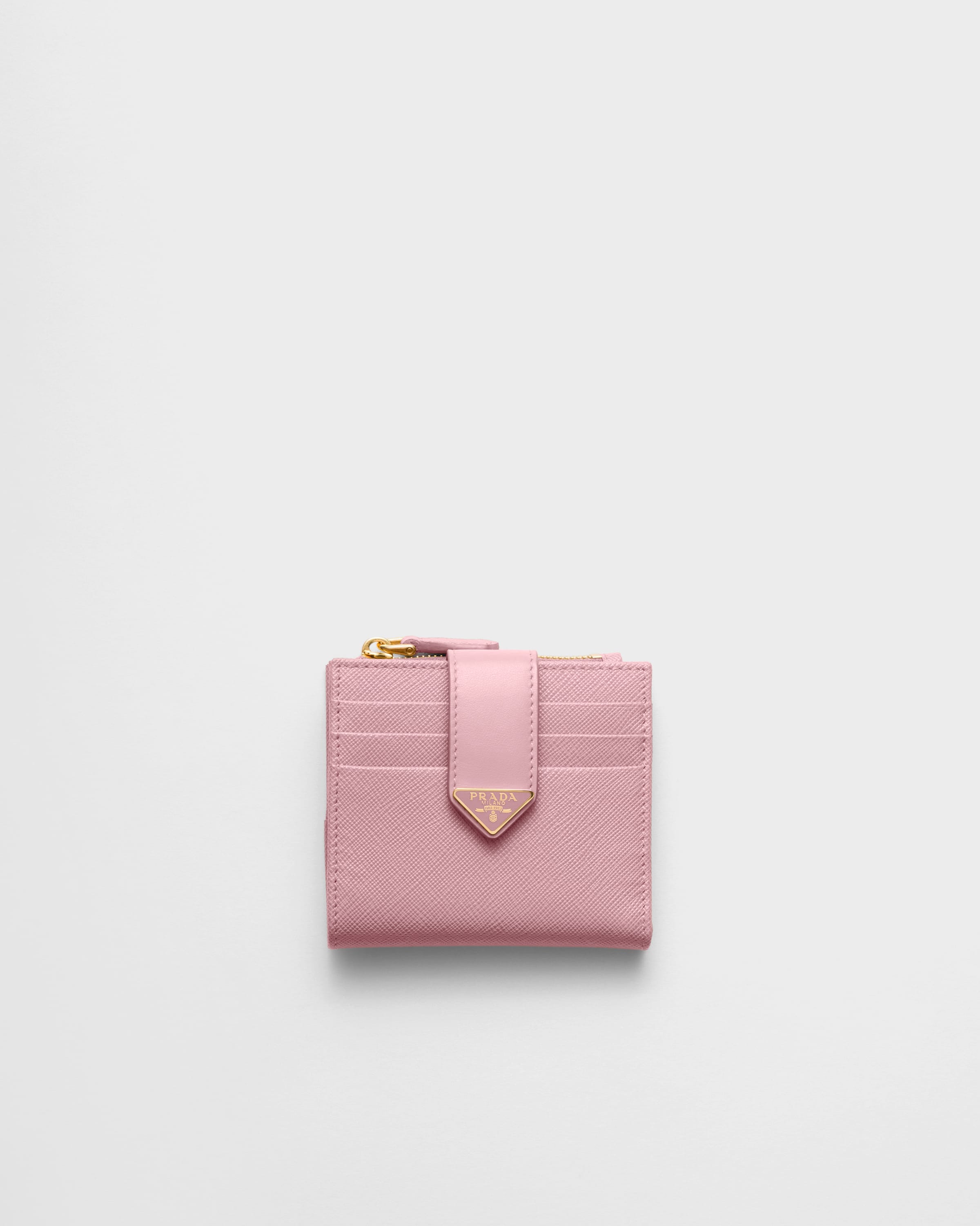 Cartera pequeña de piel y Saffiano