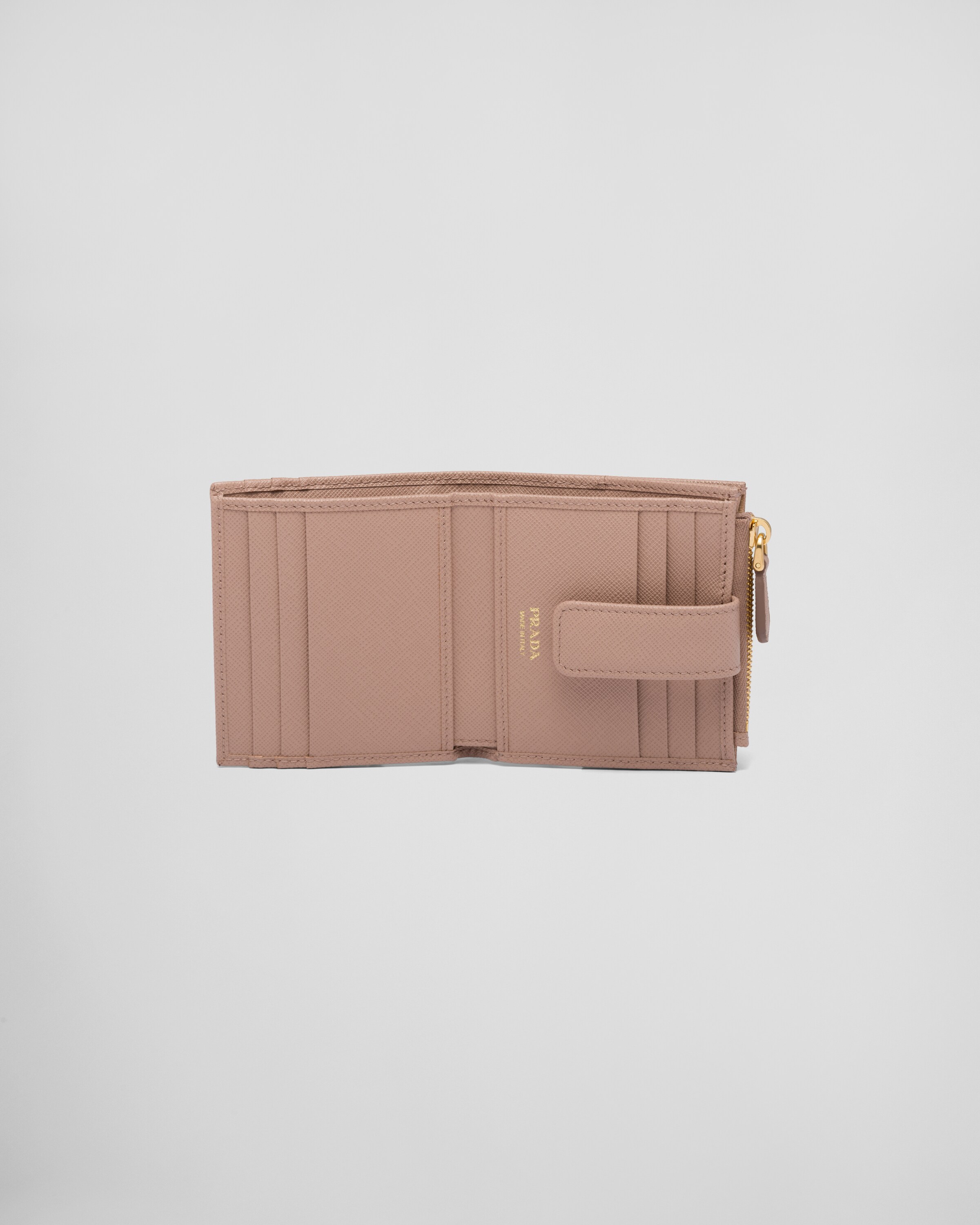 Powder Pink Small Saffiano leather wallet Prada