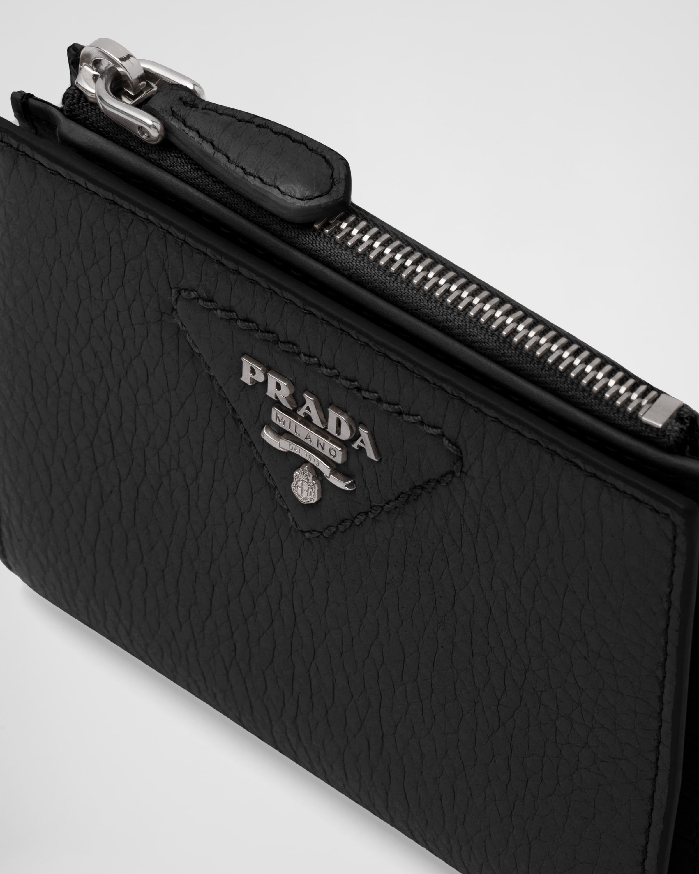 ブラック ヴィッテロダイノレザー ミニ財布 | Prada