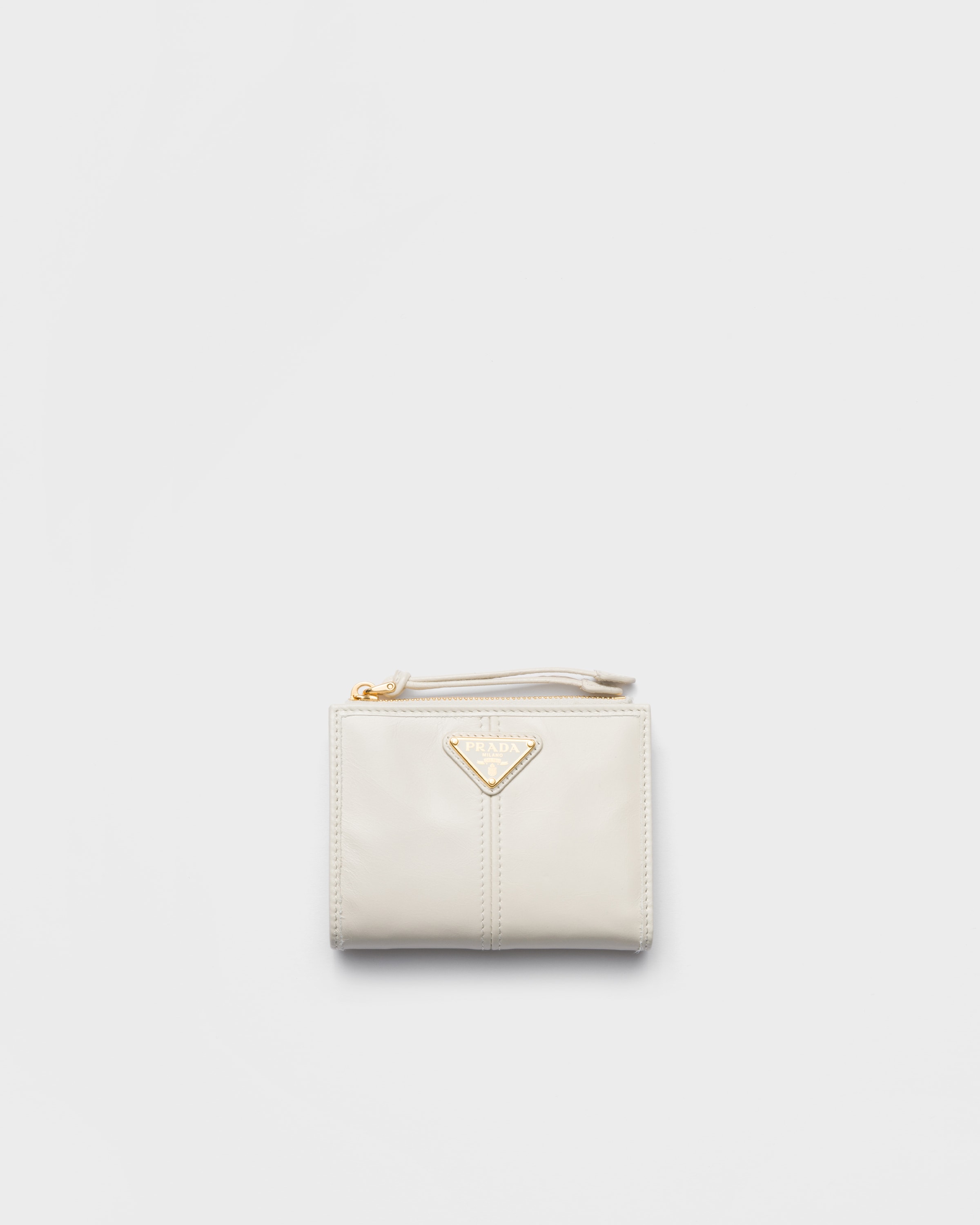White Small leather wallet | PRADA