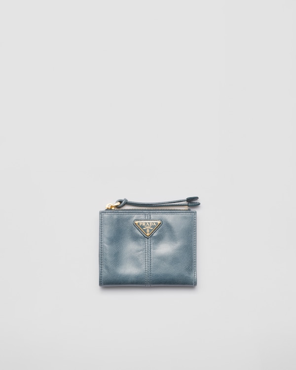 グレー ヴィッテロダイノレザー ミニ財布 | PRADA