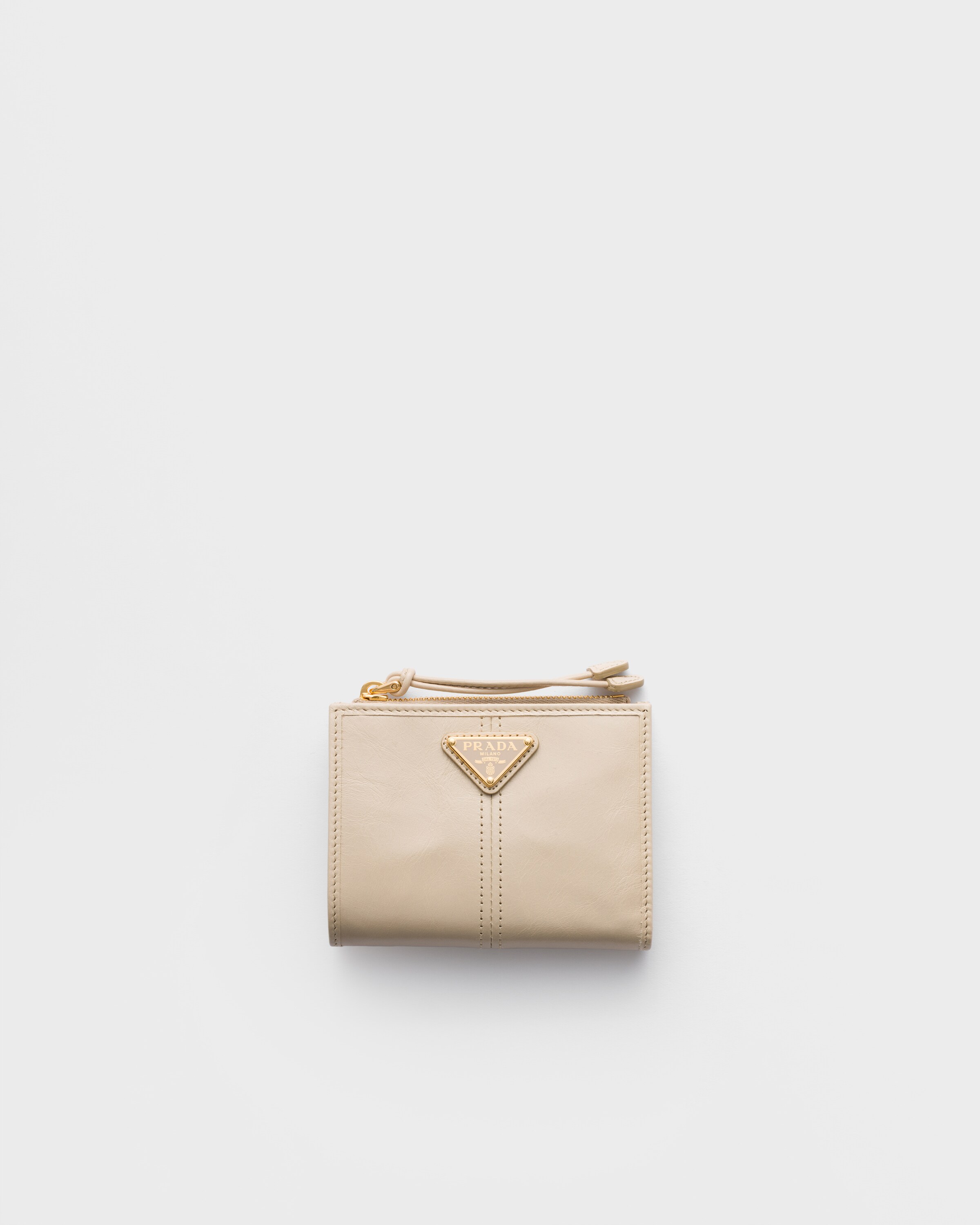 Travertine Stone Small leather wallet | PRADA - United States Travertine Stone Small leather wallet | PRADA - United States