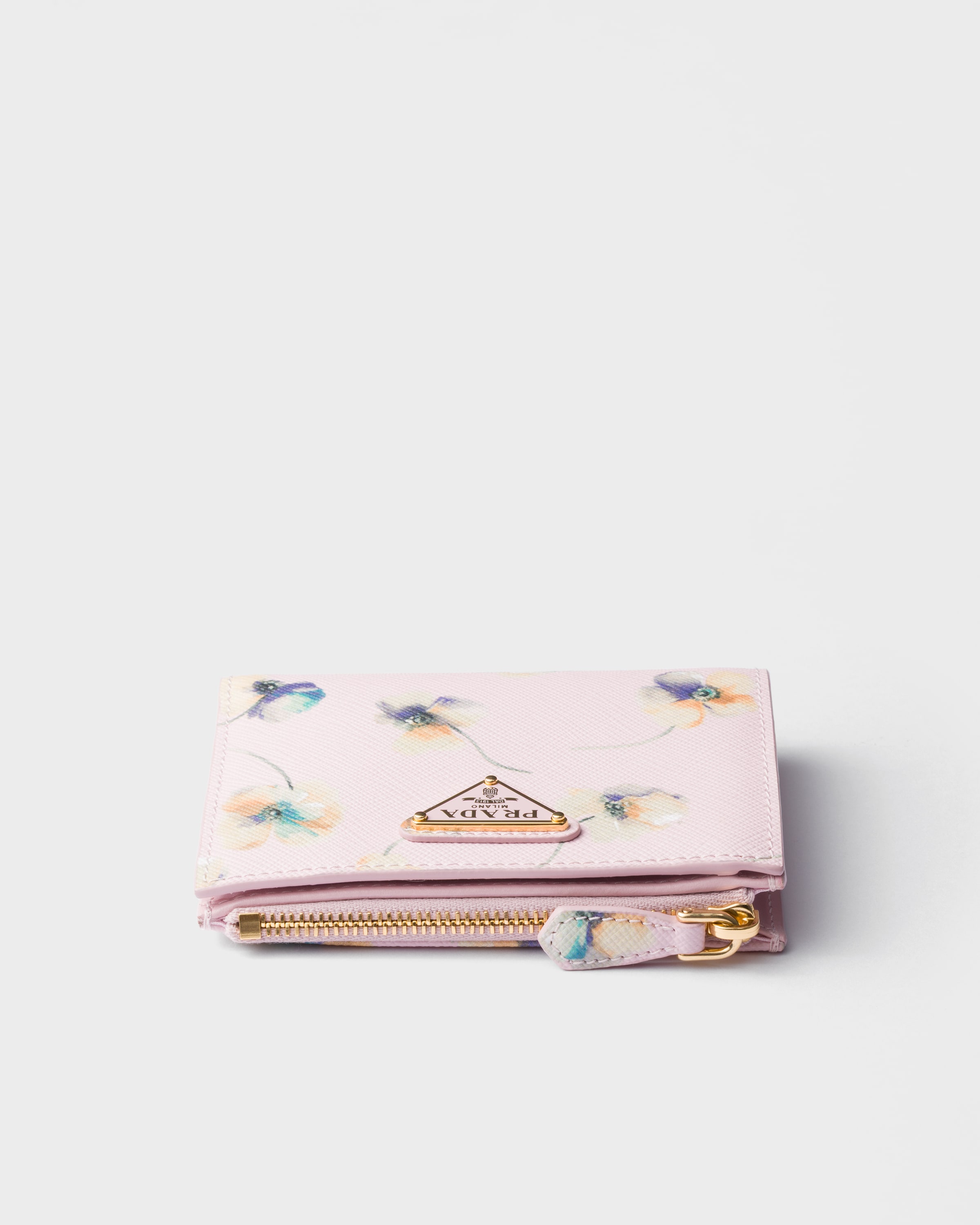 ピンク プリント入りサフィアーノレザー 財布 | PRADA