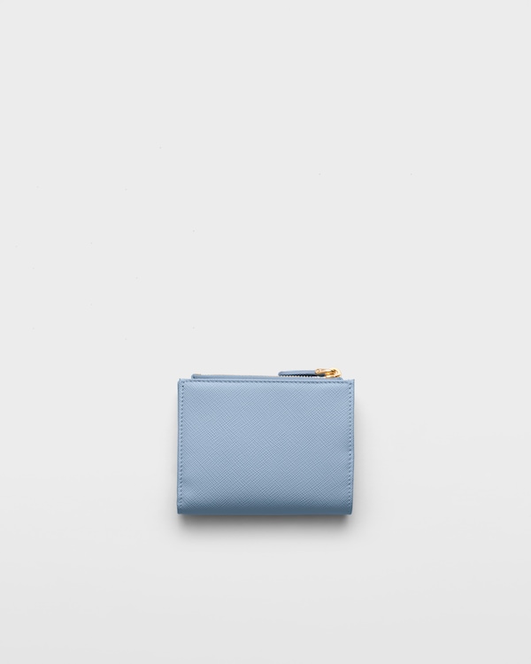 Small Saffiano leather wallet - Light Blue Small Saffiano leather wallet - Light Blue