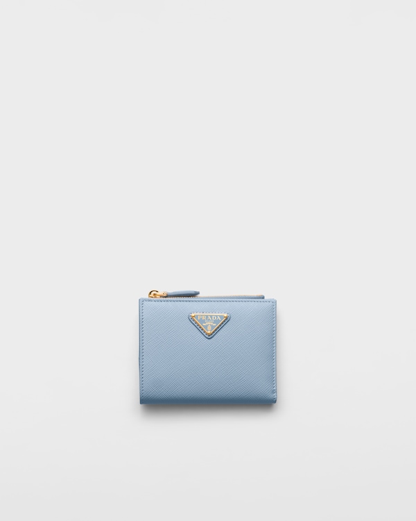 Small Saffiano leather wallet - Light Blue Small Saffiano leather wallet - Light Blue