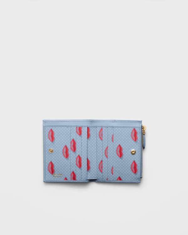 Small Saffiano leather wallet - Light Blue Small Saffiano leather wallet - Light Blue