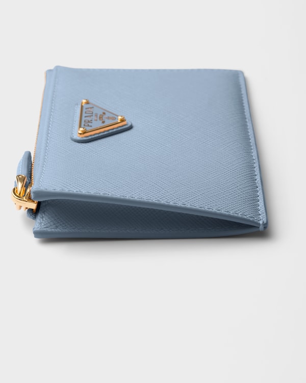 Small Saffiano leather wallet - Light Blue Small Saffiano leather wallet - Light Blue