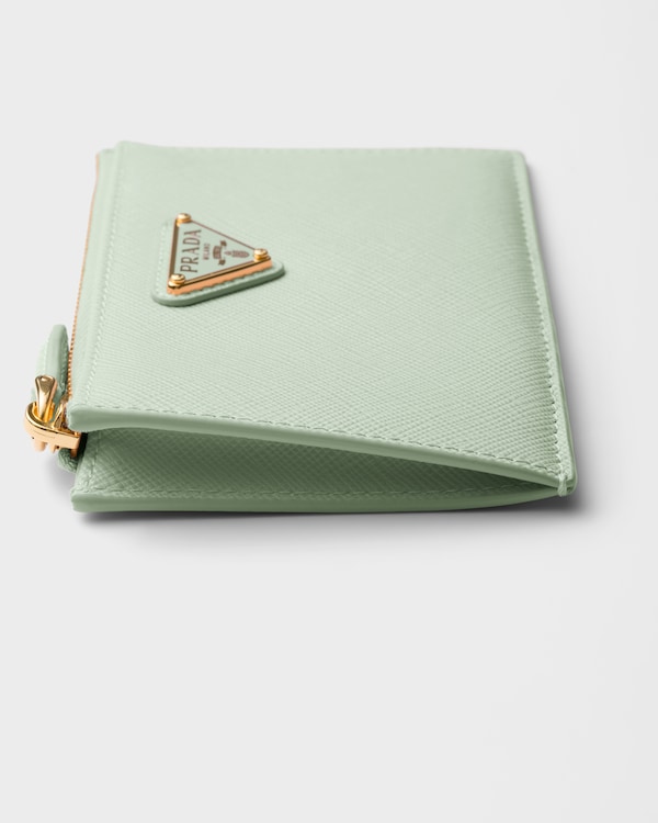 Small Saffiano leather wallet - Aqua Small Saffiano leather wallet - Aqua