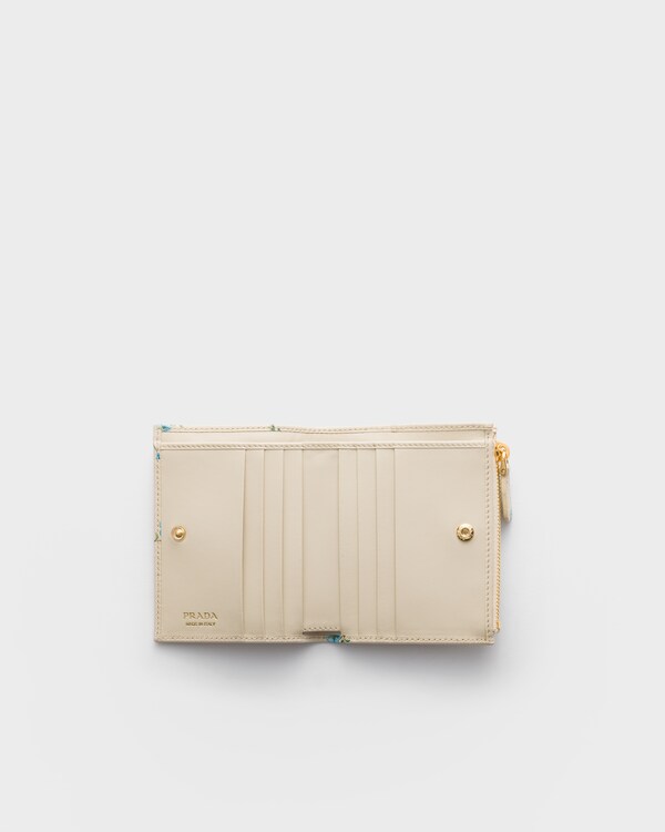 Small printed Saffiano leather wallet - Natural Small printed Saffiano leather wallet - Natural