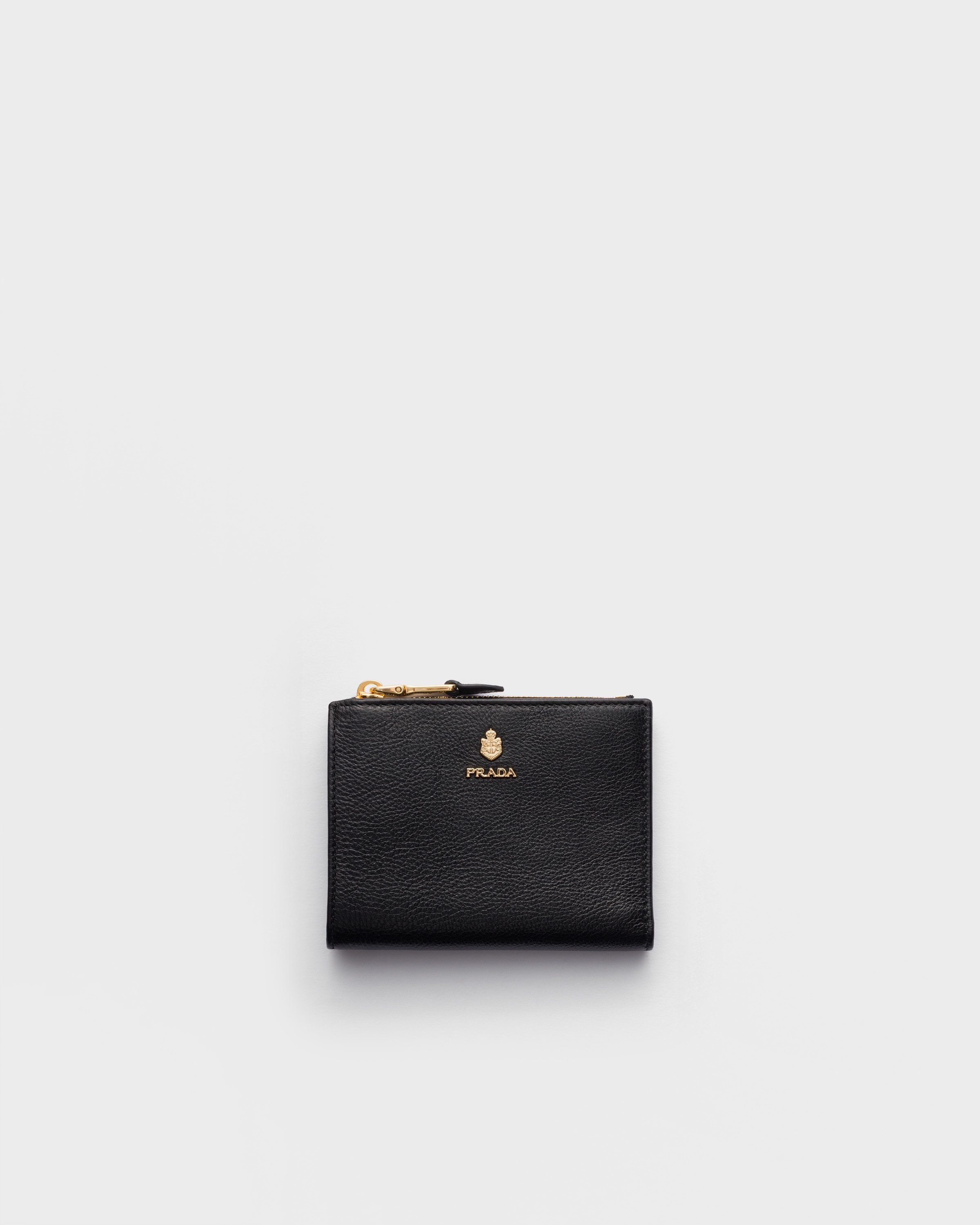 Black Small Leather Wallet | PRADA - Monaco