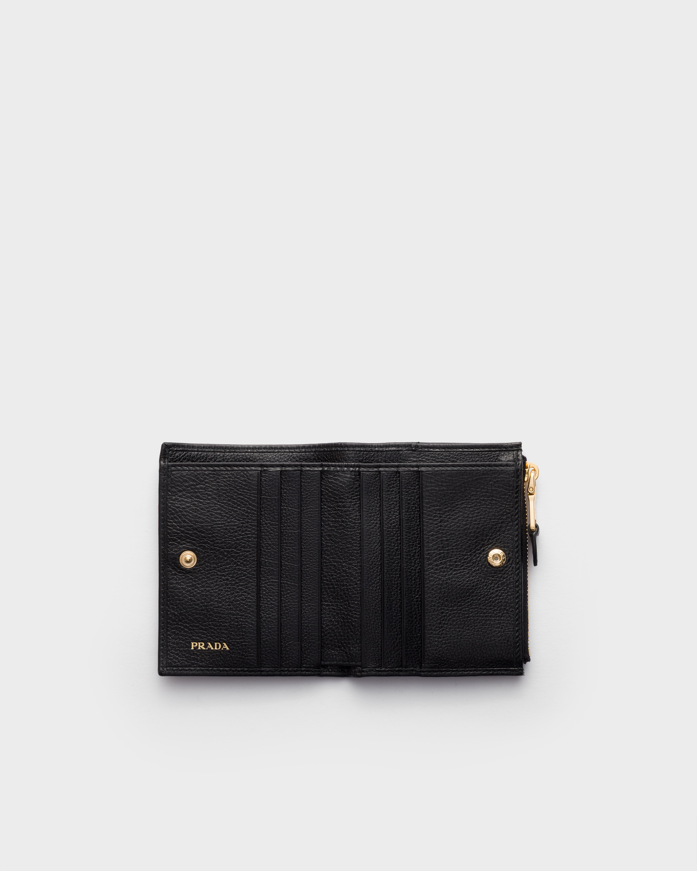 Black Small Leather Wallet | PRADA - United States