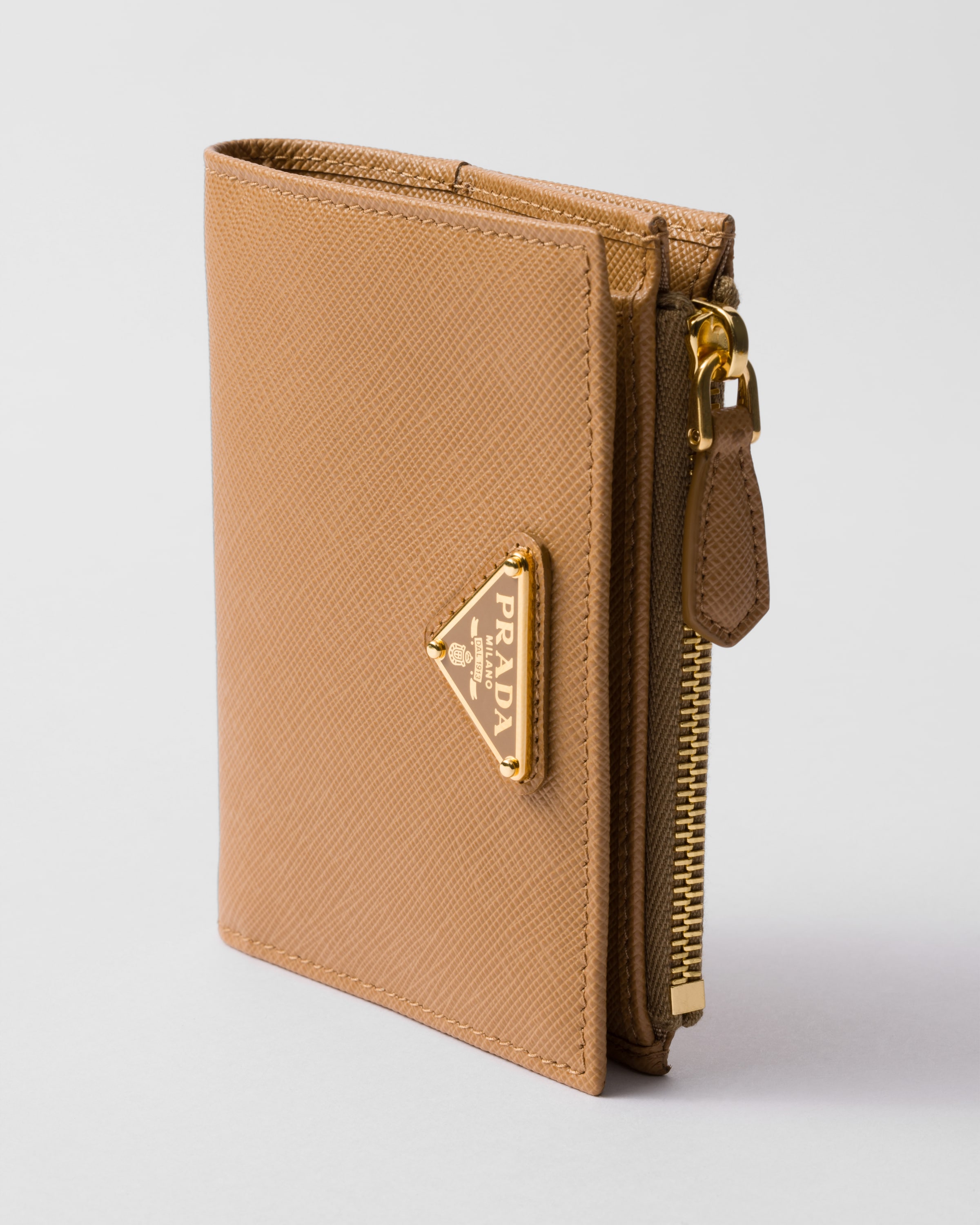 Natural Small Saffiano leather wallet | PRADA