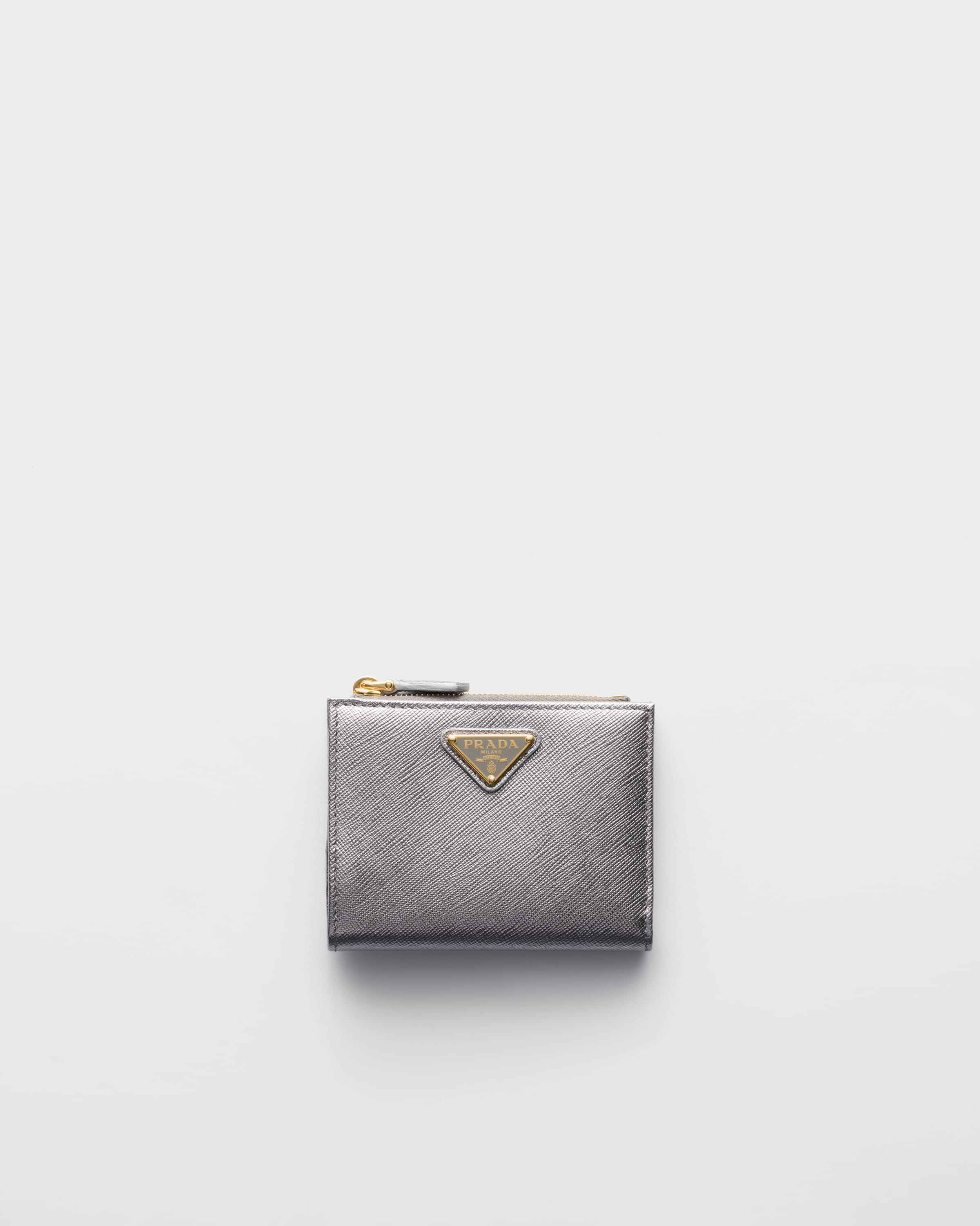 Chrome Small Saffiano Leather Wallet | PRADA