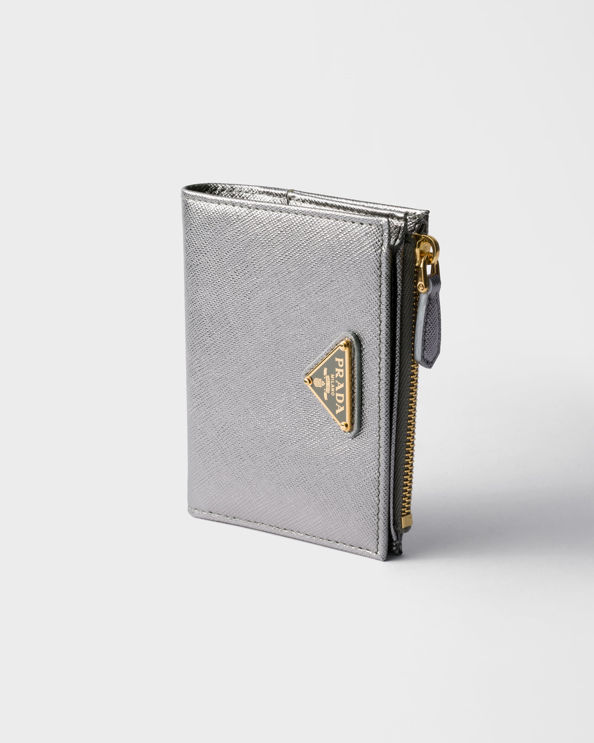 Chrome Small Saffiano Leather Wallet | PRADA