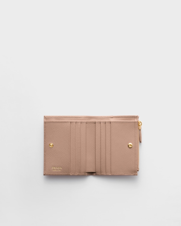 サフィアーノトライアングル 財布 - ピンクベージュ サフィアーノトライアングル 財布 - ピンクベージュ