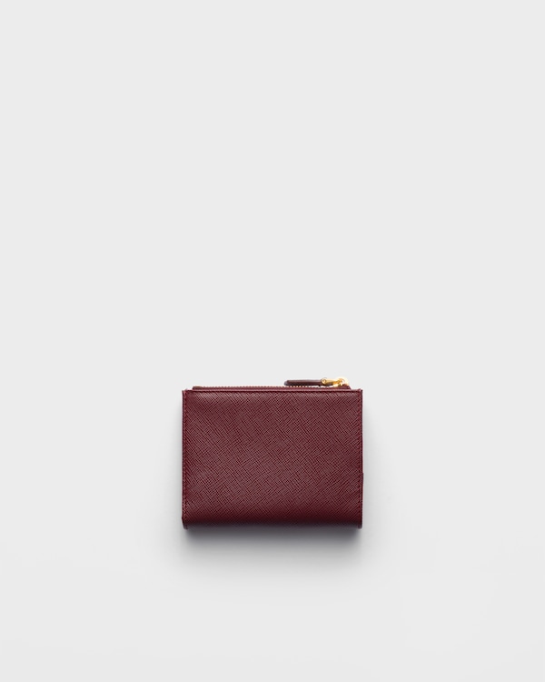 Small Saffiano leather wallet - Burgundy Small Saffiano leather wallet - Burgundy