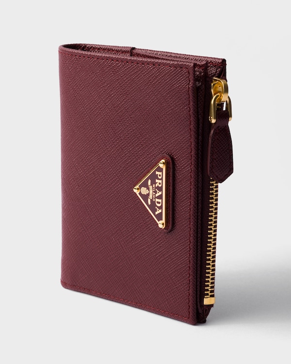 Small Saffiano leather wallet - Burgundy Small Saffiano leather wallet - Burgundy