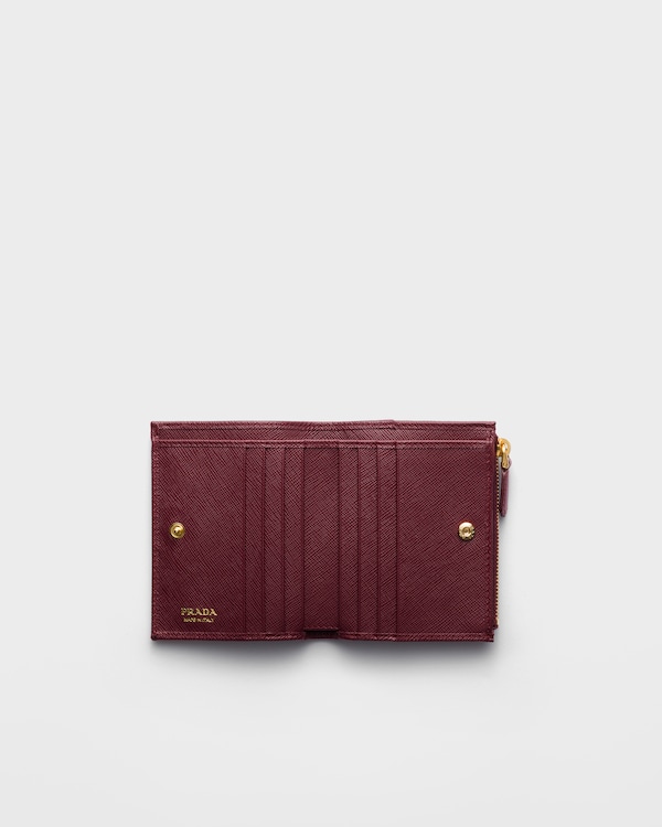 Small Saffiano leather wallet - Burgundy Small Saffiano leather wallet - Burgundy