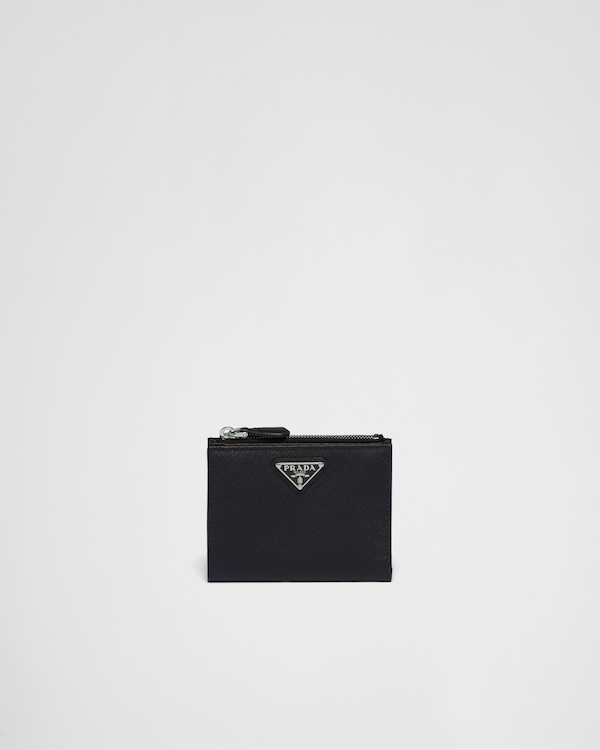 ブラック サフィアーノトライアングル 財布 | PRADA
