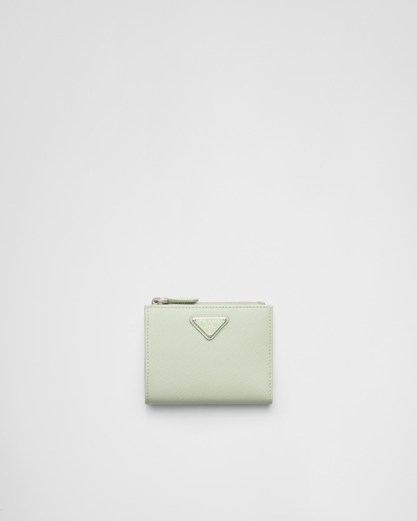 パステルグリーン サフィアーノトライアングル 財布 | PRADA