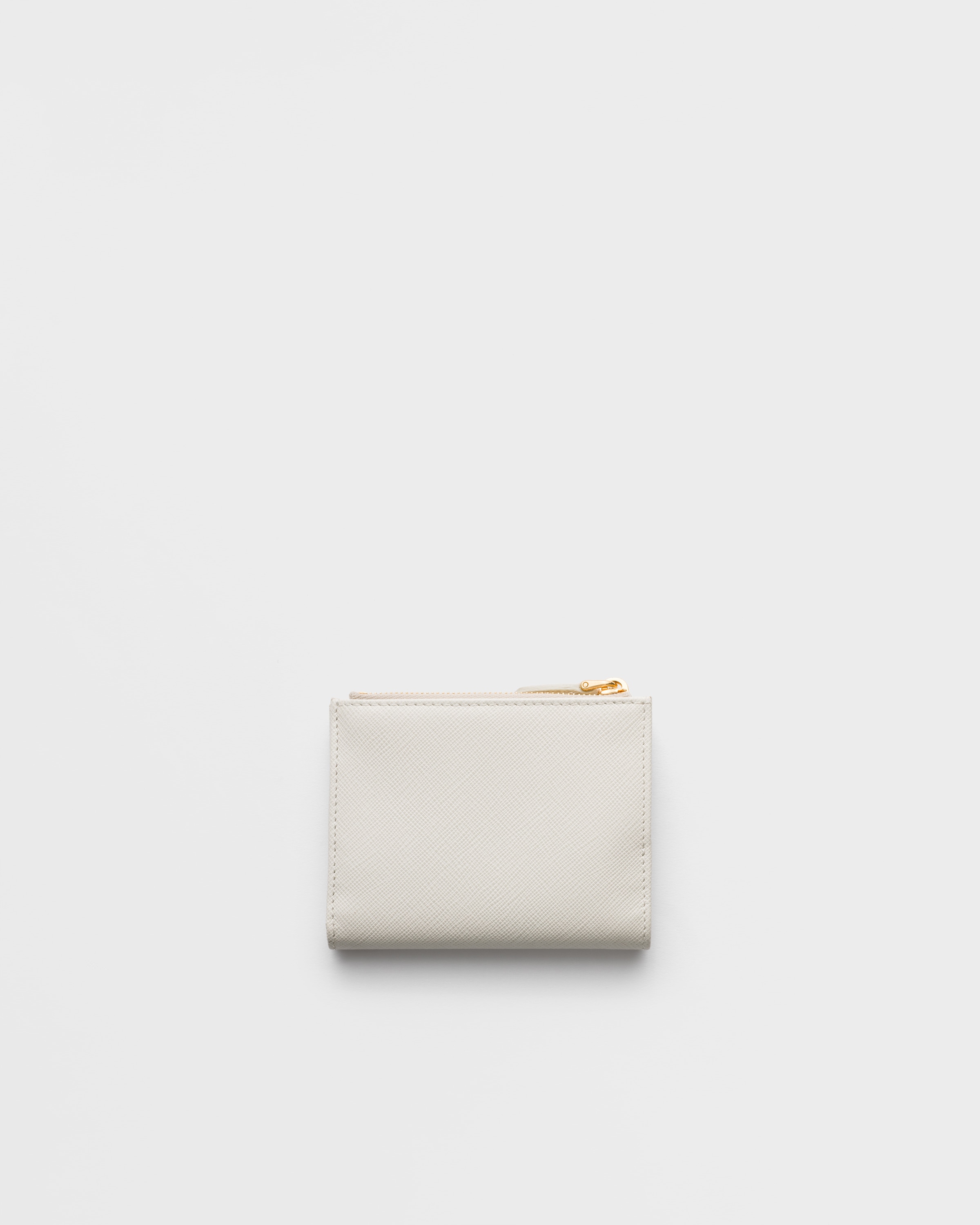 Chalk White Small Saffiano Leather Wallet | PRADA