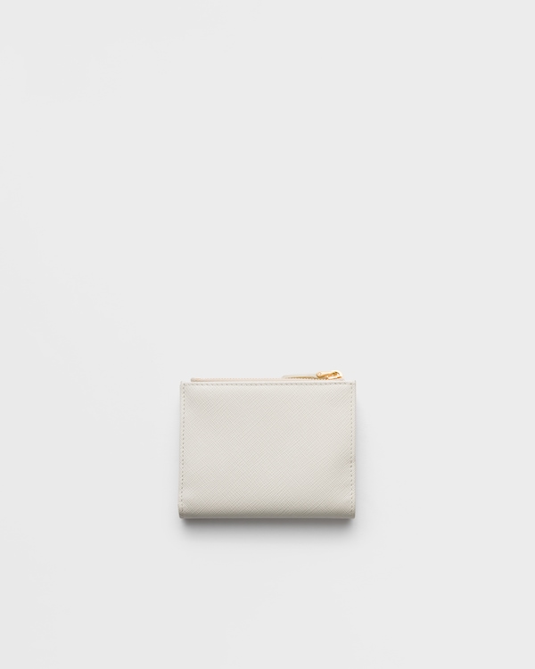 Small Saffiano leather wallet - Chalk White Small Saffiano leather wallet - Chalk White