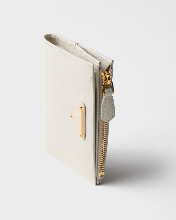 Small Saffiano leather wallet - Chalk White Small Saffiano leather wallet - Chalk White
