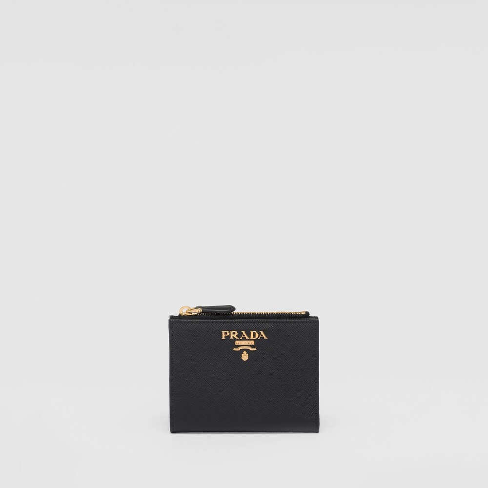 ブラック/ピンク サフィアーノマルチカラー 財布 | Prada
