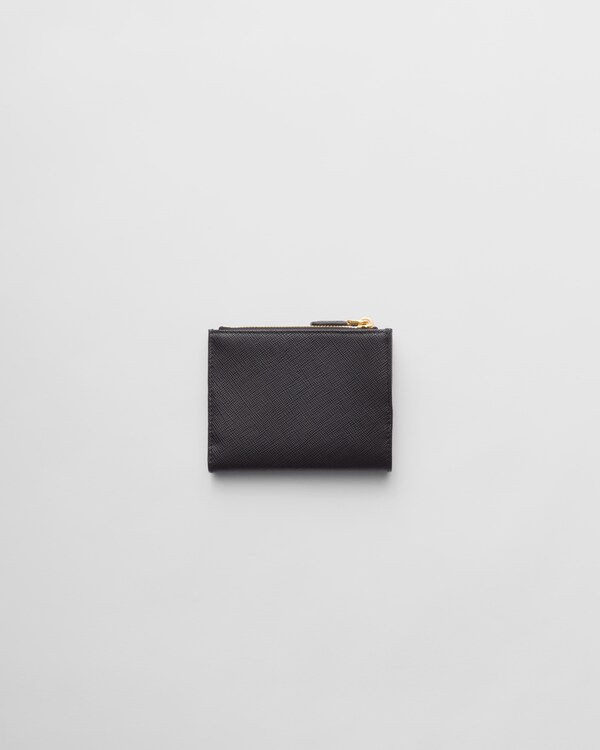 Small Saffiano leather wallet - Black/Pale Pink Small Saffiano leather wallet - Black/Pale Pink