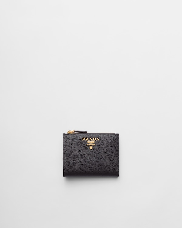 ブラック マネークリップ付サフィアーノトライアングル 財布 | PRADA