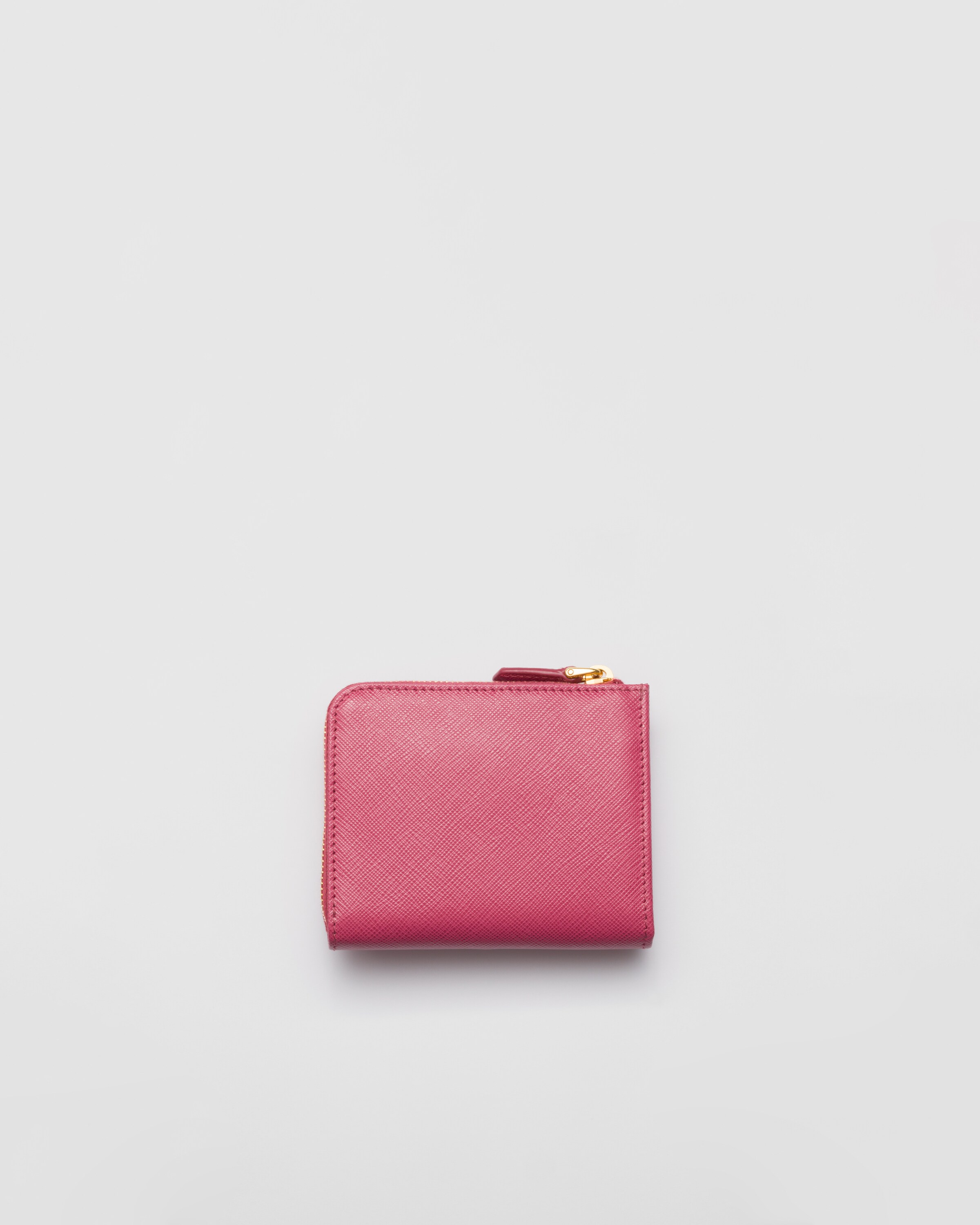Bruyere Pink Small Saffiano leather zipper wallet | PRADA Bruyere Pink Small Saffiano leather zipper wallet | PRADA