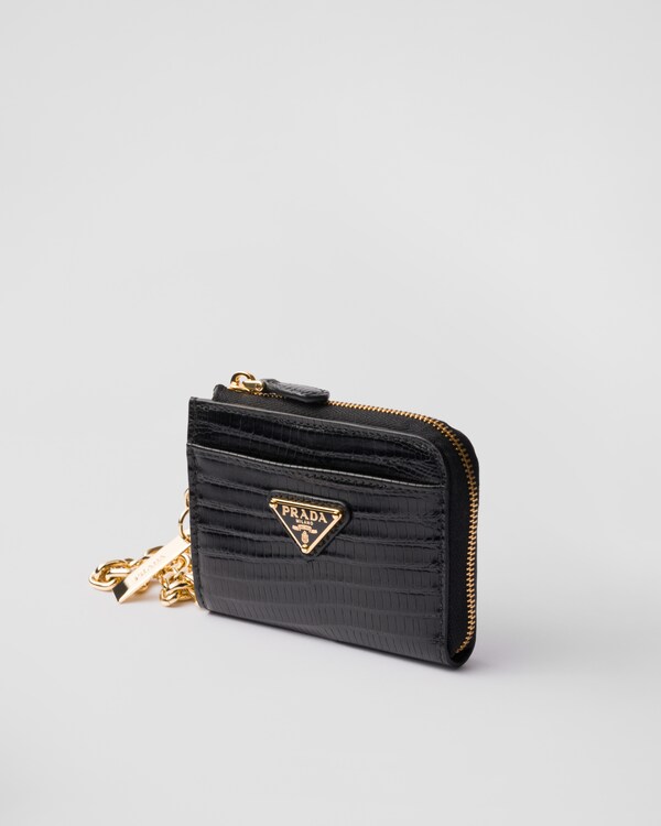 Small lizard skin zipper wallet - Black Small lizard skin zipper wallet - Black