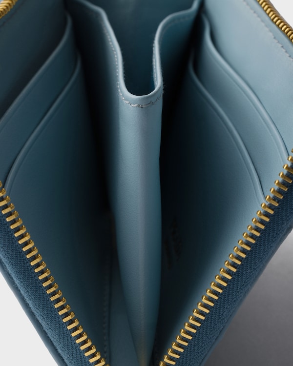 Small ostrich zipper wallet - Light Blue Small ostrich zipper wallet - Light Blue