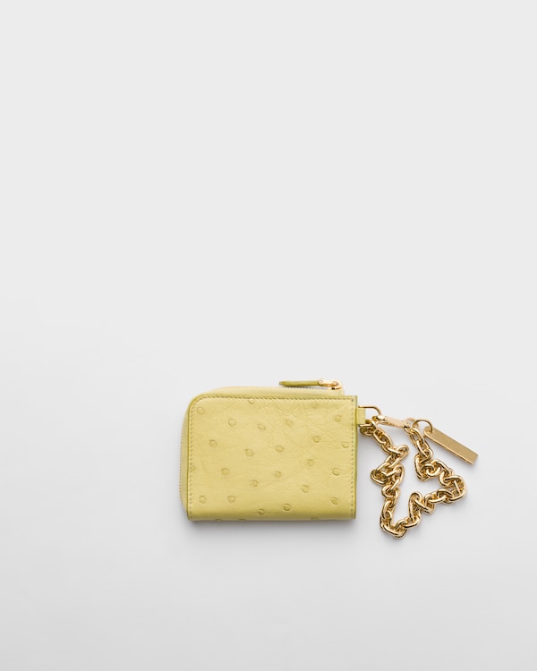 Small ostrich zipper wallet - Pineapple Small ostrich zipper wallet - Pineapple