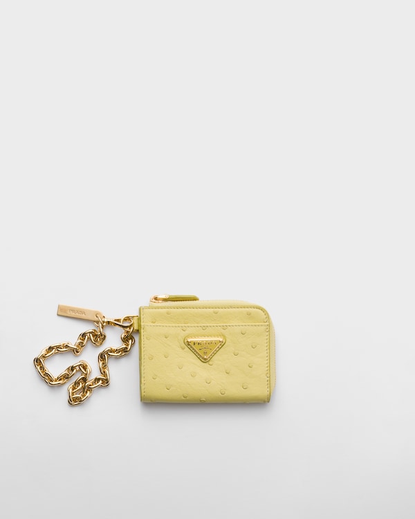 Small ostrich zipper wallet - Pineapple Small ostrich zipper wallet - Pineapple