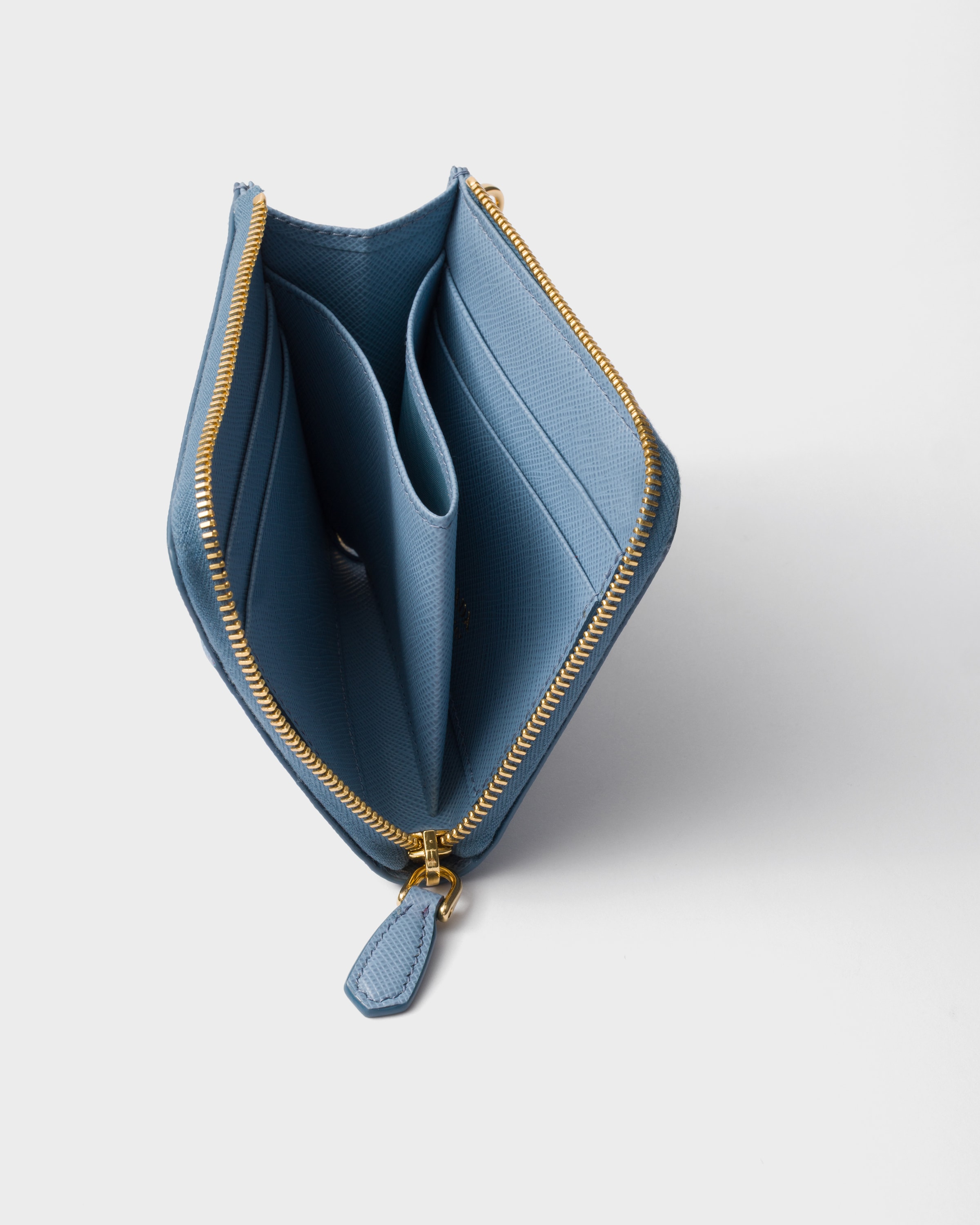 Astral Blue Small Saffiano leather zipper wallet | PRADA Astral Blue Small Saffiano leather zipper wallet | PRADA