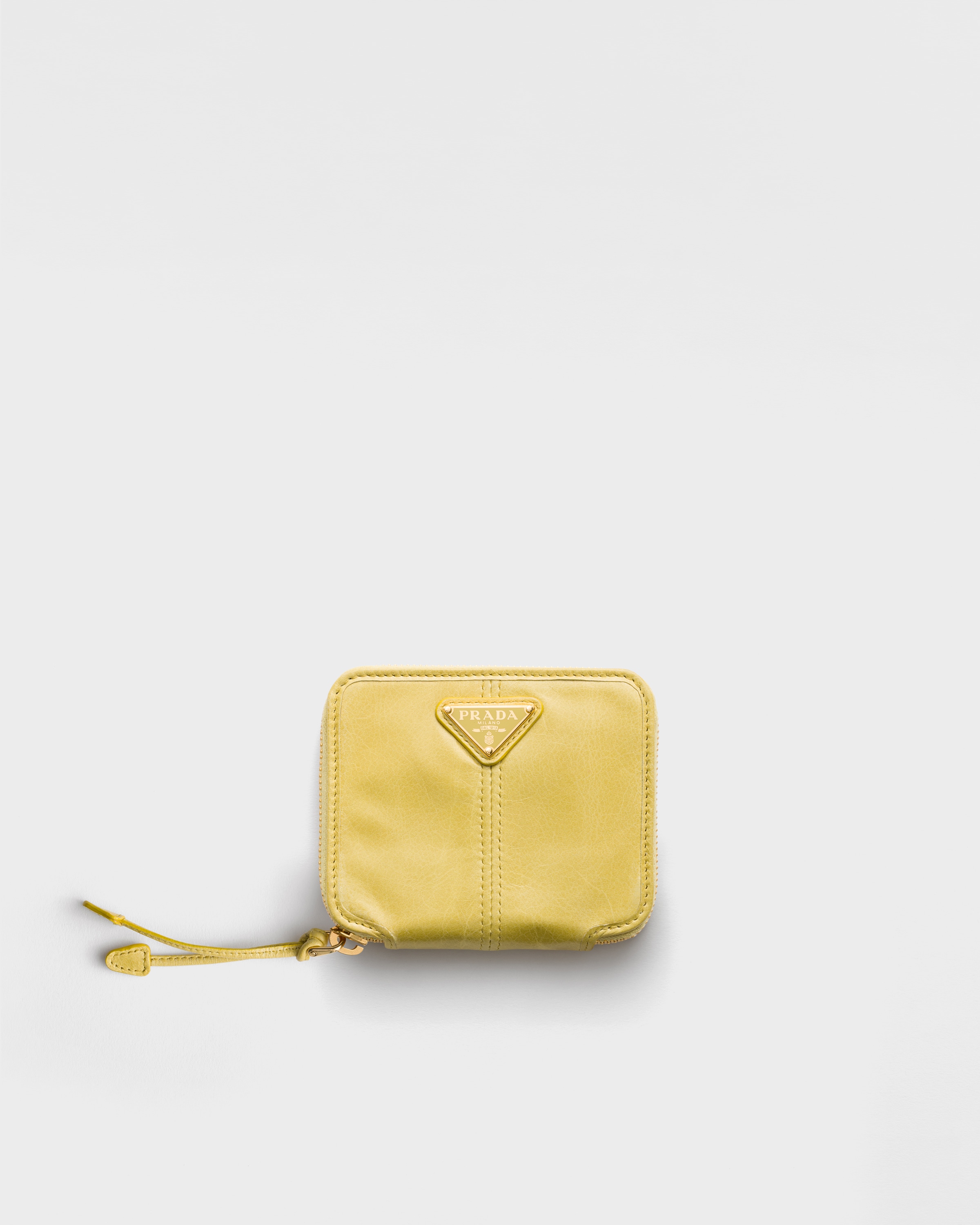 シトロンイエロー Small Leather Wallet | PRADA
