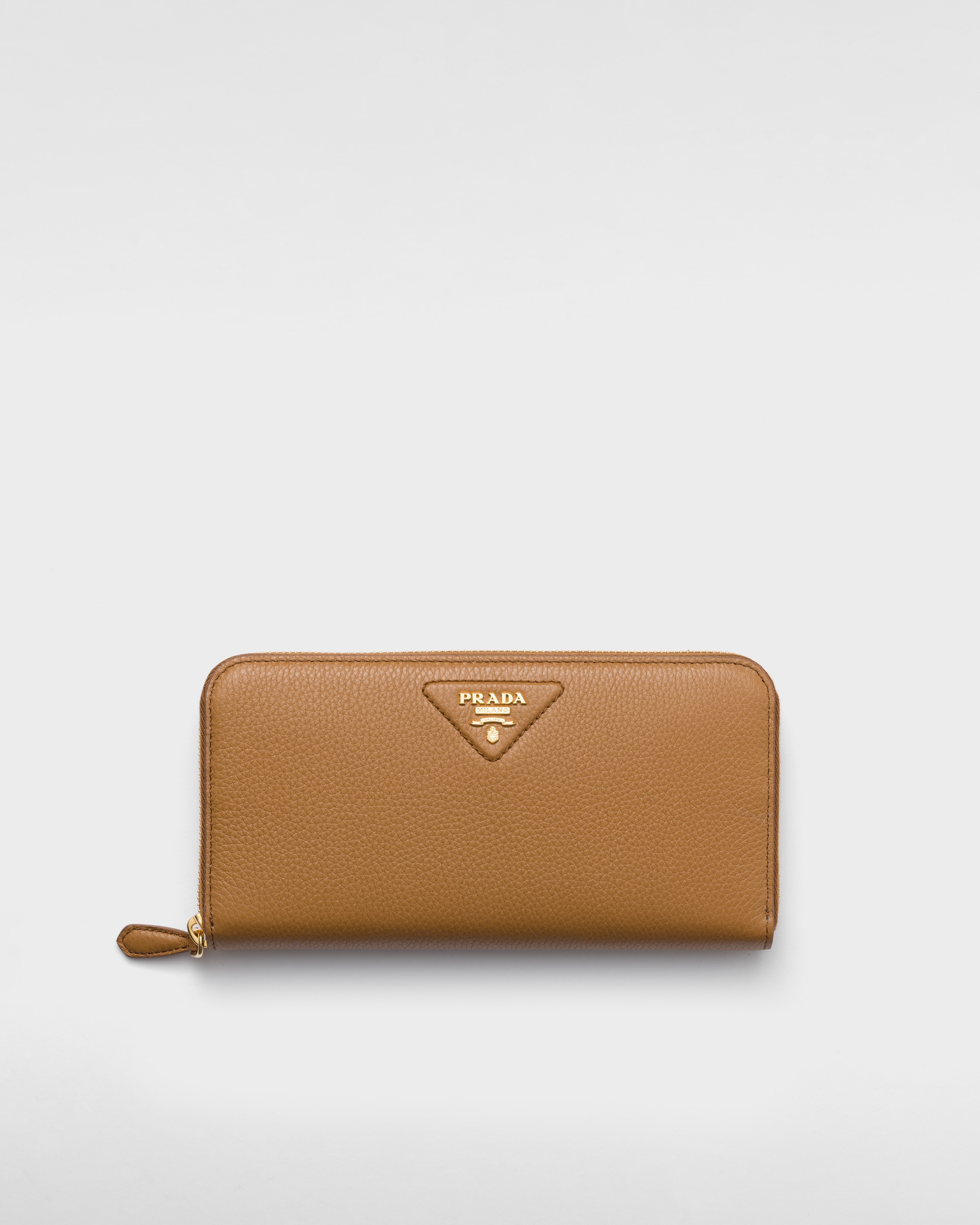 Caramel Large Leather Wallet | PRADA