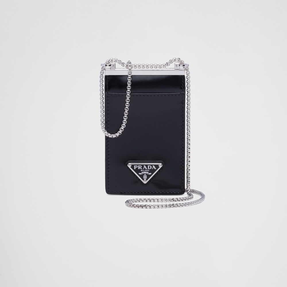 Prada Porte-cartes en cuir brossé 1