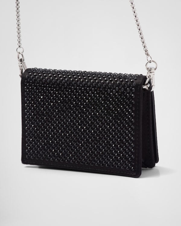 Cardholder with shoulder strap and crystals Cardholder with shoulder strap and crystals