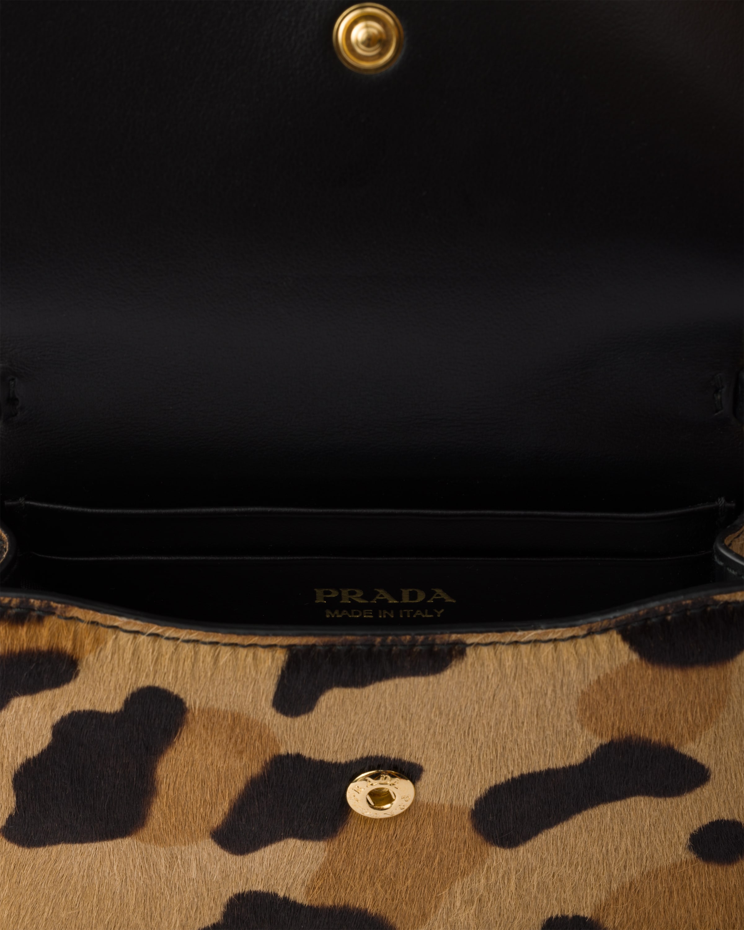 Prada Printed Leather Card Holder With Shoulder Strap In Honig