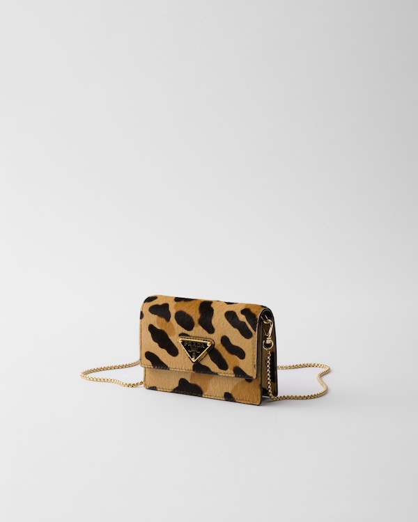 Printed leather card holder with shoulder strap Printed leather card holder with shoulder strap