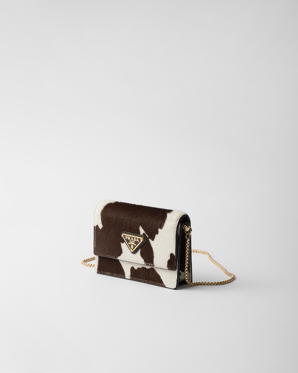 Printed leather card holder with shoulder strap Printed leather card holder with shoulder strap
