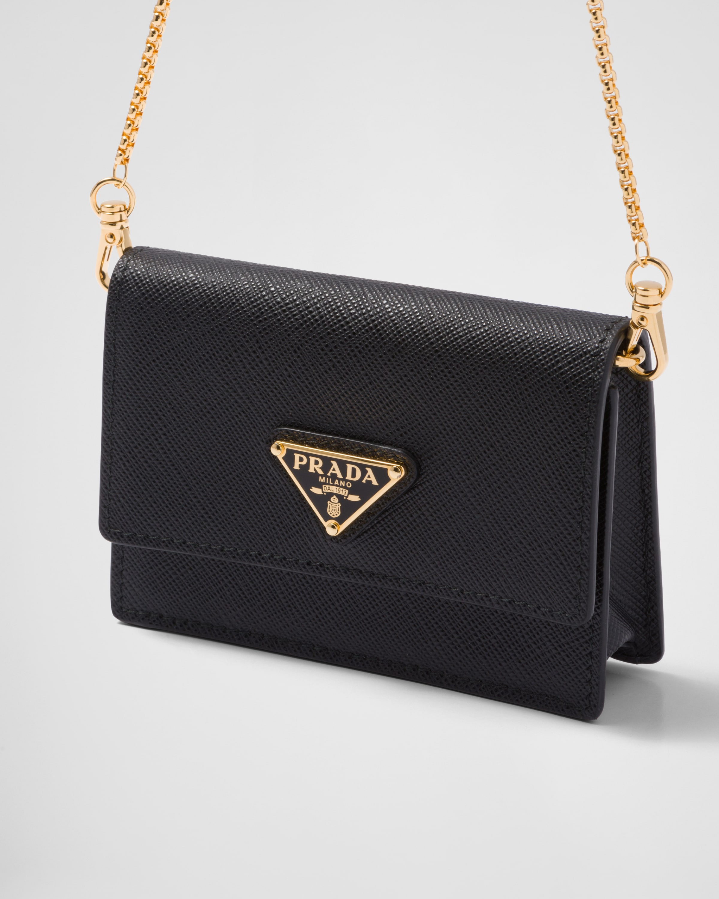 PRADA: wallet in saffiano leather - Black  Prada wallet 2MO004 QHH online  at