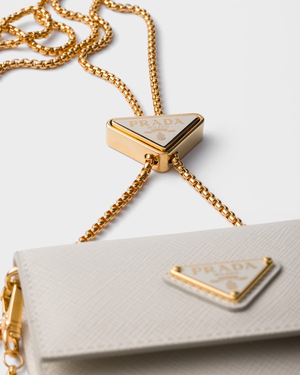 Saffiano leather card holder with shoulder strap Saffiano leather card holder with shoulder strap