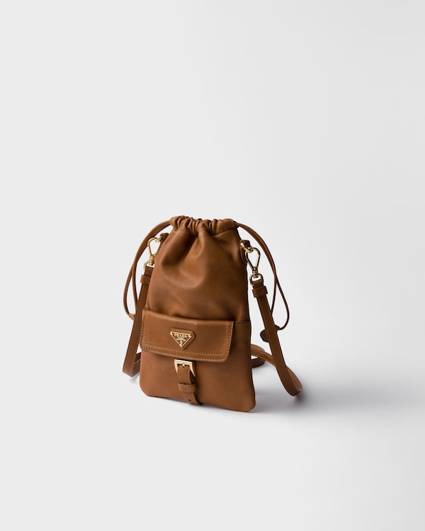 Nappa leather pouch - Caramel Nappa leather pouch - Caramel