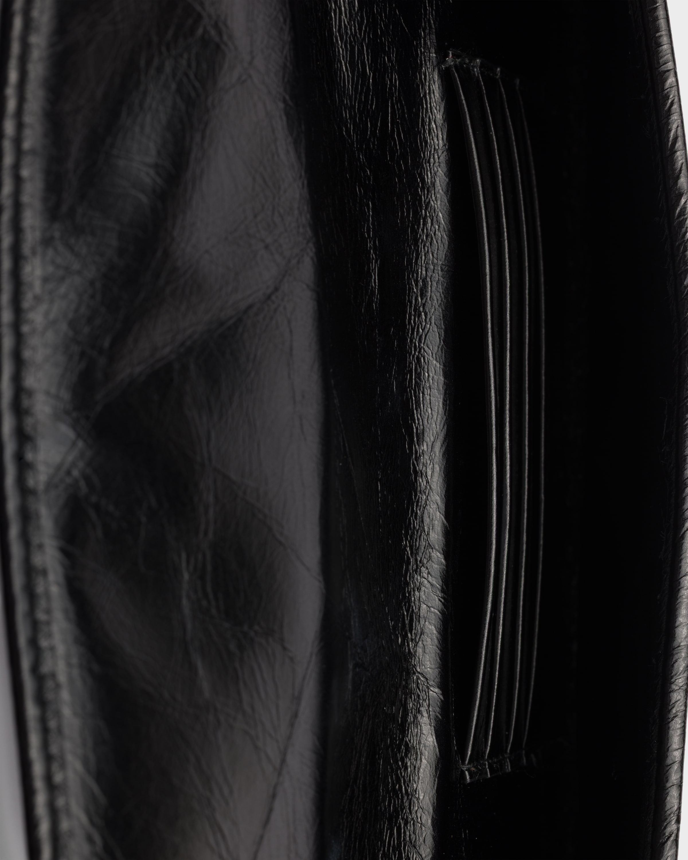 Leather wallet with shoulder strap