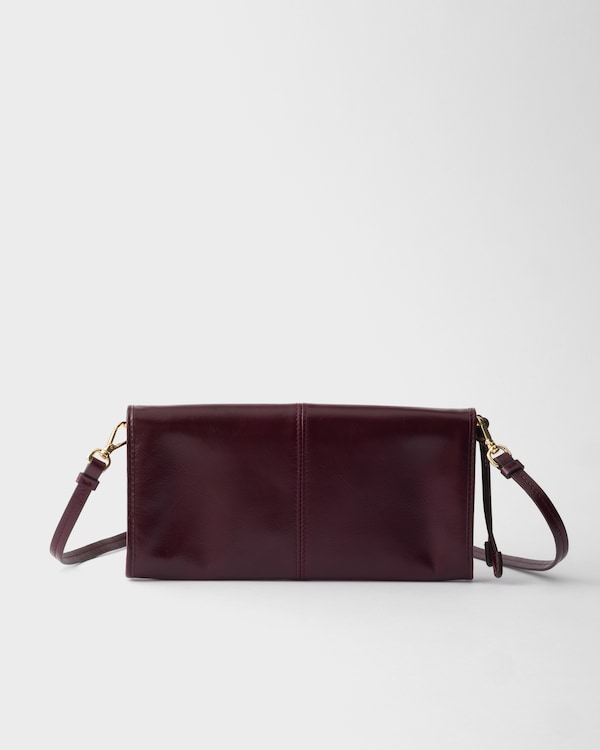 Leather wallet with shoulder strap - Burgundy Leather wallet with shoulder strap - Burgundy