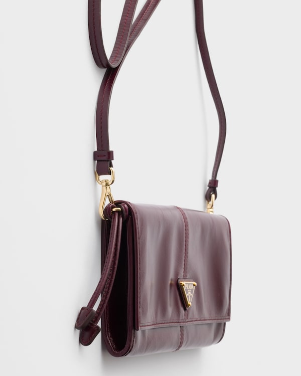 Leather wallet with shoulder strap - Burgundy Leather wallet with shoulder strap - Burgundy